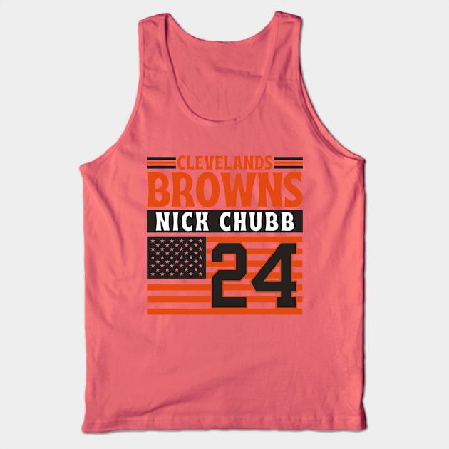 Cleveland Browns Chubb 24 American Flag Football Tank Top by Astronaut.co